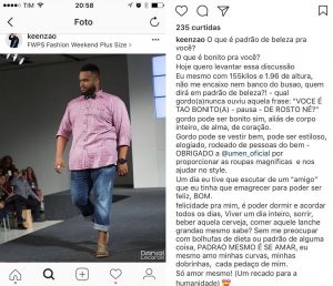 Entrevista: Modelo Plus Size Akeen Dos Santos / Imagem: Sem Preconceito Tricot / Kelvinyule / Reprodução 