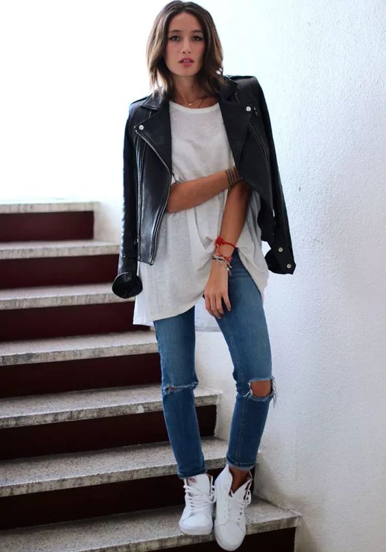 Jaqueta de couro preta / Estilo Tomboy / Blog Bugre Moda / Imagem: Reprodução 