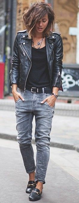 Jaqueta de couro preta / Estilo Tomboy / Blog Bugre Moda / Imagem: Reprodução 