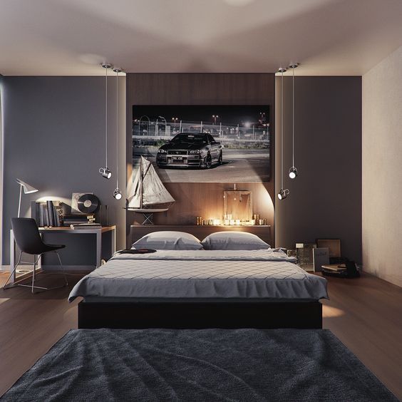 30 Inspirações de design para o quarto masculinos / Blog Bugre Moda / Imagem: Reprodução