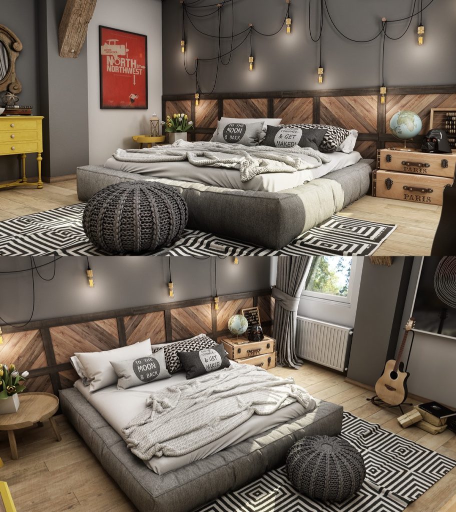 30 Inspirações de design para o quarto masculinos / Blog Bugre Moda / Imagem: Reprodução