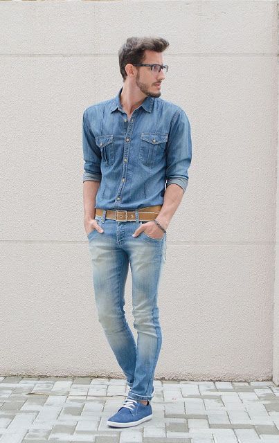 Como usar camisas jeans! Moda Masculina e Tomboy! Imagem: Reprodução 