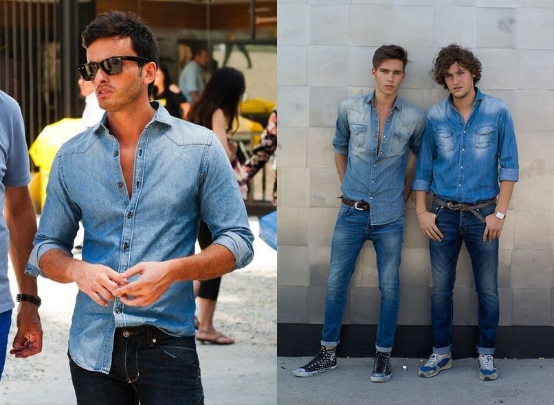 Como usar camisas jeans! Moda Masculina e Tomboy! Imagem: Reprodução 