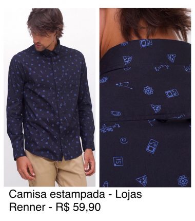 Detalhe: Tenho essa camisa e ela é linda! É possível gastar até R$ 200,00 em um look estiloso? Blog Bugre Moda/ Imagem: Reprodução 