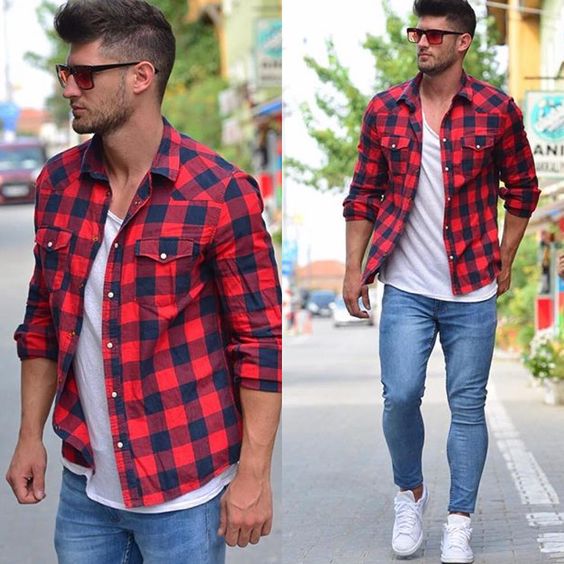 15 ideias de looks com camisa xadrez vermelha e preta! Blog Bugre Moda / Imagem: Reprodução 