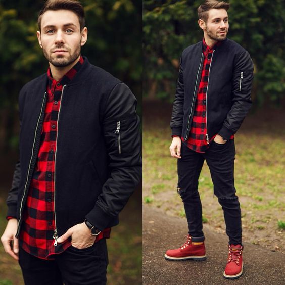 15 ideias de looks com camisa xadrez vermelha e preta! Blog Bugre Moda / Imagem: Reprodução 