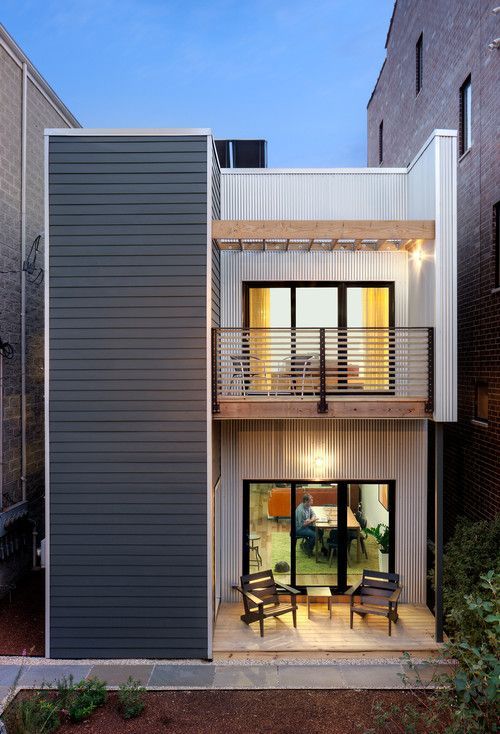 40 Ideias de decoração para fachadas de casas estreitas! Blog Bugre Moda / Imagem: Reprodução 