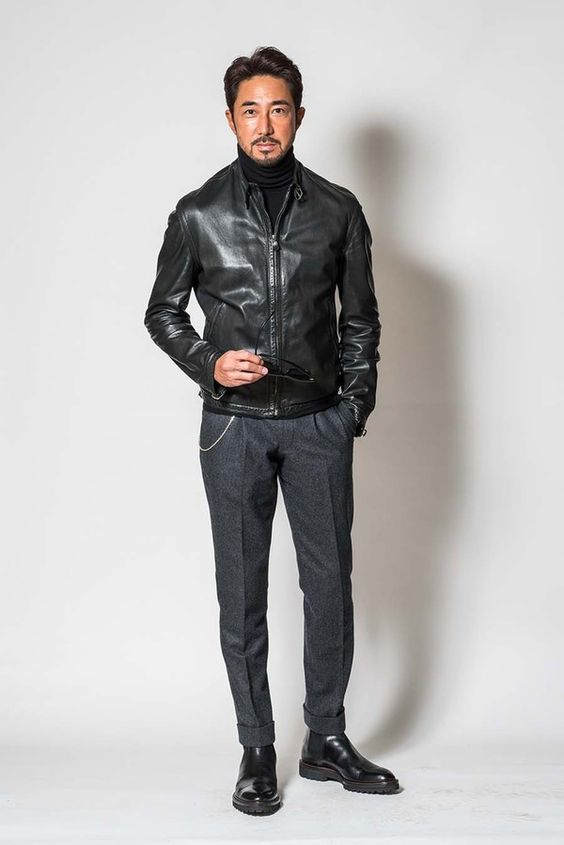 Homens maduros e as jaquetas pretas! 13 ideias de looks! Blog Bugre Moda! Imagem: Reprodução 