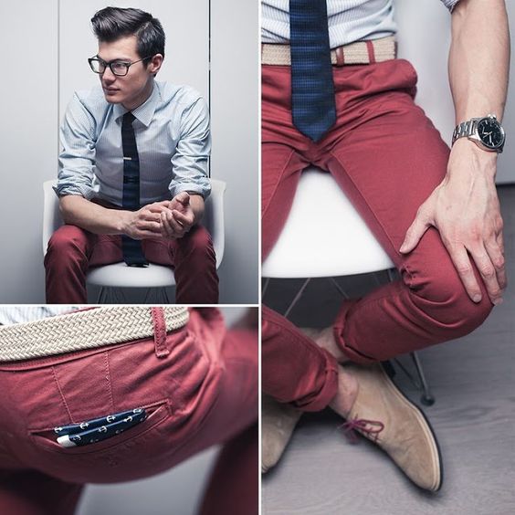 Calça vinho, como usar? 20 exemplos! Moda Masculina e Tomboy! Blog Bugre Moda / Imagem: Reprodução 