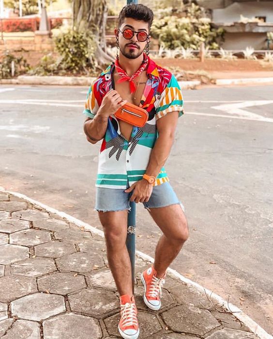 30 ideias de looks para o carnaval 2019! Moda Masculino! Imagem: Pinterest / Reprodução 