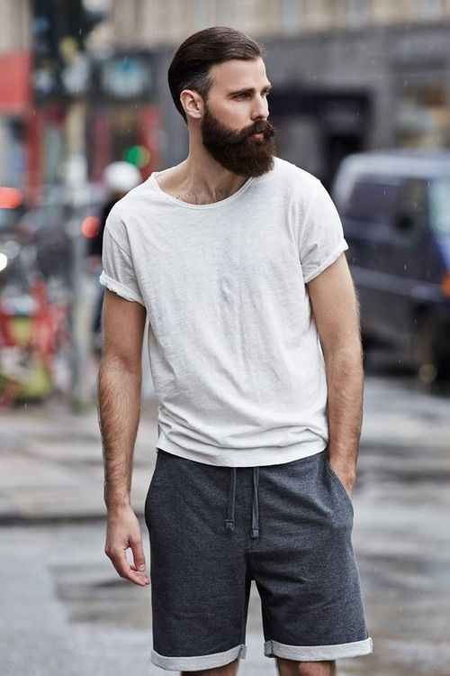 Bermudas de Moletom: 15 ideias! Moda Masculina/Tomboy Imagem: Reprodução