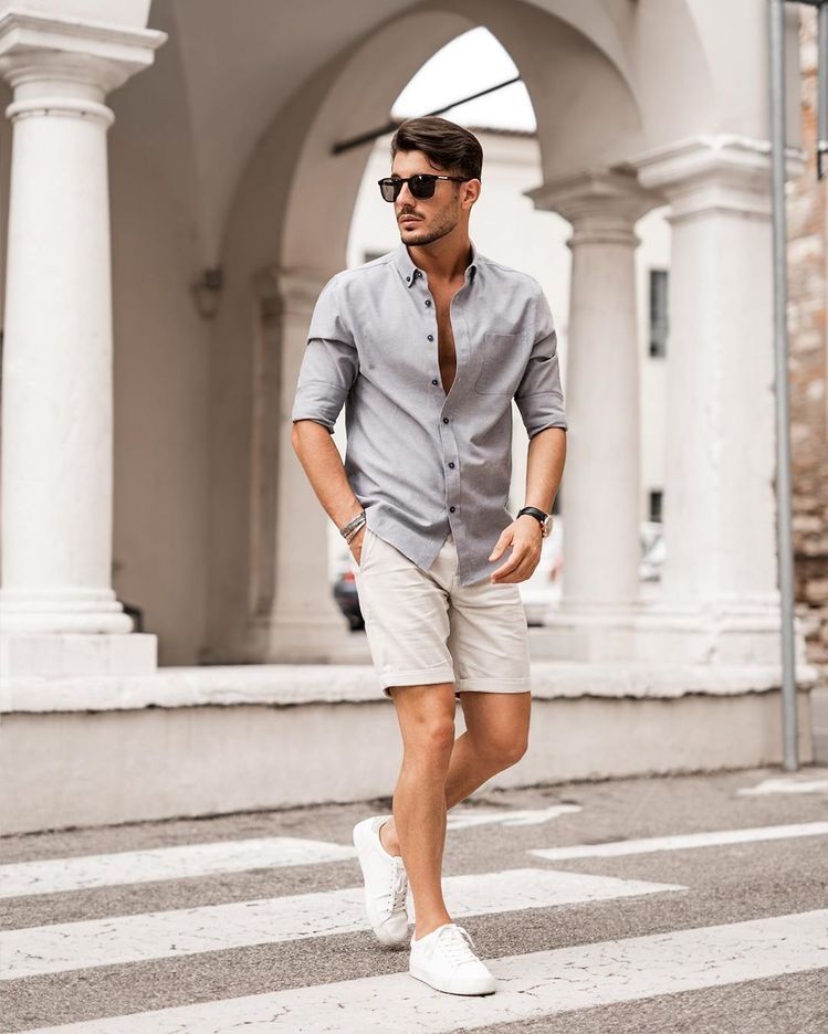 Camisa de bot o e bermudas 30 looks para te inspirar Moda